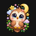 Koszulka z sową dla chłopca czarna słodki styl kawaii prezent, zdjęcie 2