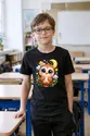 Koszulka z sową dla chłopca czarna słodki styl kawaii prezent, zdjęcie 3