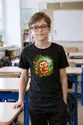 Koszulka z jeżykiem dla chłopca czarna okrągła odznaka leśna dla dzieci, zdjęcie 5