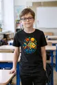 Koszulka dziecięca z rybą dla chłopca czarna geometryczne kształty, zdjęcie 7