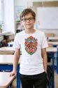 Koszulka z rybą dla dzieci dla chłopca biała ludowa wycinanka, zdjęcie 8