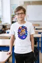 Koszulka z tygrysem dla chłopca biała kosmiczna przygoda, zdjęcie 3