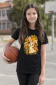 Koszulka z królikiem dla dziewczynki czarna retro lata 70, zdjęcie 4