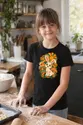 Koszulka z królikiem dla dziewczynki czarna retro lata 70, zdjęcie 6