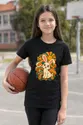Koszulka z królikiem dla dziewczynki czarna retro lata 70, zdjęcie 8