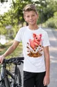 Koszulka dziecięca ze świnką dla chłopca biała z kolorowych kropek, zdjęcie 8