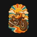 Koszulka dla chłopca z motocyklem czarna retro lata 70 prezent, zdjęcie 2