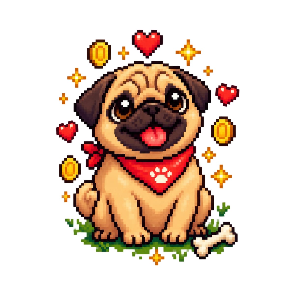 Koszulka dziecięca z mopsem dla chłopca biała retro pixel art, zdjęcie 2