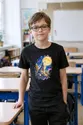 Koszulka dziecięca z wilkiem dla chłopca czarna akwarelowa nocna scena, zdjęcie 5
