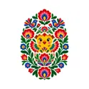 Koszulka dziecięca z kurczakiem dla dziewczynki biała ludowa wycinanka, zdjęcie 2