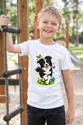 Koszulka z border collie dla chłopca biała efekt naklejki, zdjęcie 5