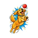 Koszulka dla chłopca z golden retrieverem biała komiksowy styl, zdjęcie 2