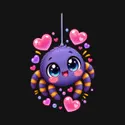 Koszulka z pająkiem dla chłopca czarna słodki styl kawaii, zdjęcie 2