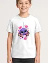 Koszulka z pająkiem dla chłopca biała słodki styl kawaii, zdjęcie 1