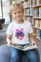 Koszulka z pająkiem dla chłopca biała słodki styl kawaii, zdjęcie 6