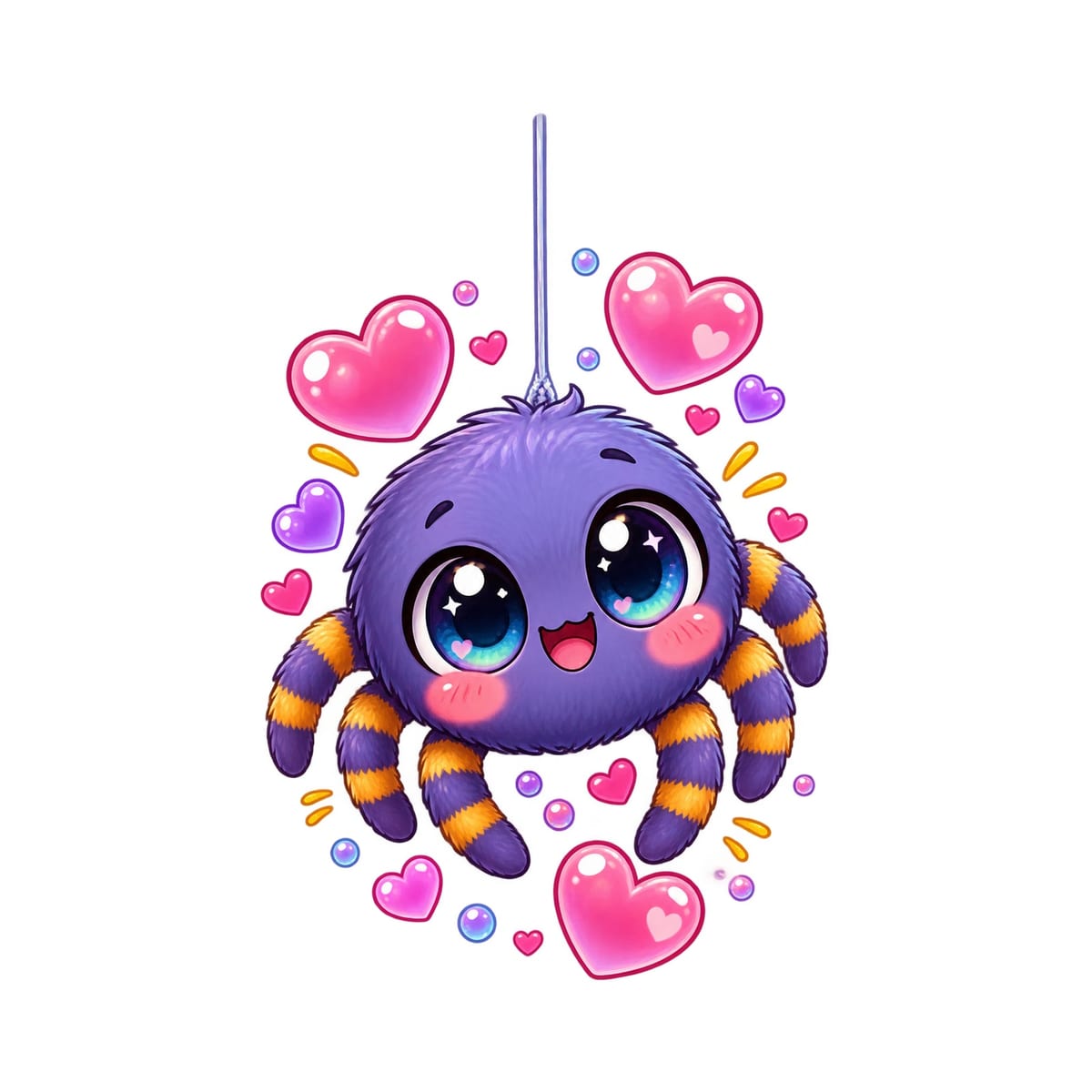 Koszulka z pająkiem dla dziewczynki biała słodki styl kawaii, zdjęcie 2