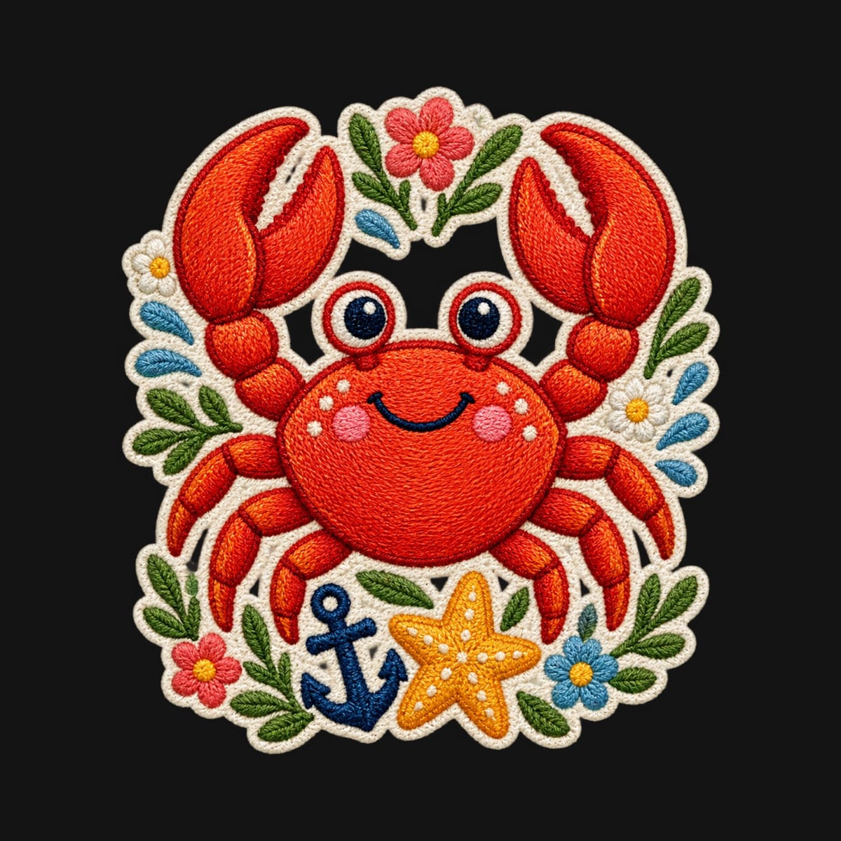 Koszulka dziecięca z krabem dla chłopca czarna haftowana tekstura, zdjęcie 2