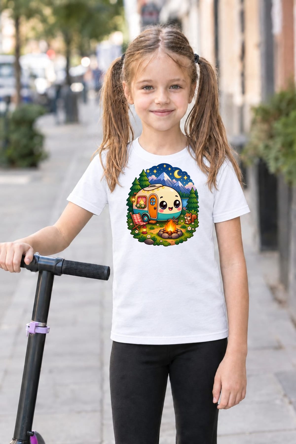 Koszulka dla chłopca z kamperem biała słodki kawaii, zdjęcie 4