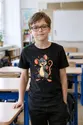 Koszulka dla chłopca ze szczurem czarna komiksowy styl, zdjęcie 6