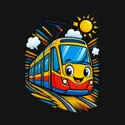 Koszulka z tramwajem dla chłopca czarna komiksowa dynamika, zdjęcie 2