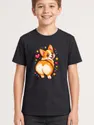 Koszulka z corgi dla chłopca czarna pixel art retro styl, zdjęcie 1
