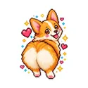 Koszulka z corgi dla dziewczynki biała pixel art retro styl, zdjęcie 2