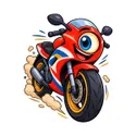 Koszulka z motocyklem dla chłopca biała wesoła bajka, zdjęcie 2