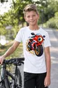 Koszulka z motocyklem dla chłopca biała wesoła bajka, zdjęcie 4