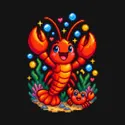 Koszulka z homarem pixel art dla chłopca czarna retro pixel art, zdjęcie 2