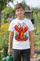 Koszulka z homarem pixel art dla chłopca biała retro pixel art, zdjęcie 8