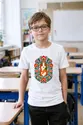 Koszulka ze świnką morską dla chłopca biała ludowa wycinanka, zdjęcie 4
