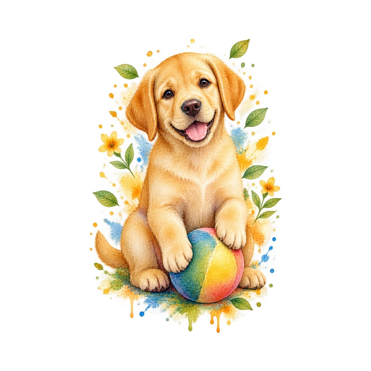 Koszulka z labradorem dla chłopca biała delikatna akwarela, zdjęcie 2