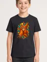 Koszulka z orangutanem dla chłopca czarna geometryczne kształty, zdjęcie 1