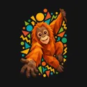 Koszulka z orangutanem dla chłopca czarna geometryczne kształty, zdjęcie 2