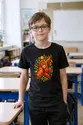 Koszulka z orangutanem dla chłopca czarna geometryczne kształty, zdjęcie 4