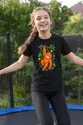 Koszulka z orangutanem dla dziewczynki czarna rysunek kredkami, zdjęcie 5