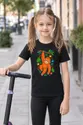 Koszulka z orangutanem dla dziewczynki czarna rysunek kredkami, zdjęcie 7