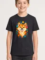 Koszulka z shiba inu dla chłopca czarna geometryczne kształty, zdjęcie 1