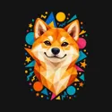Koszulka z shiba inu dla chłopca czarna geometryczne kształty, zdjęcie 2