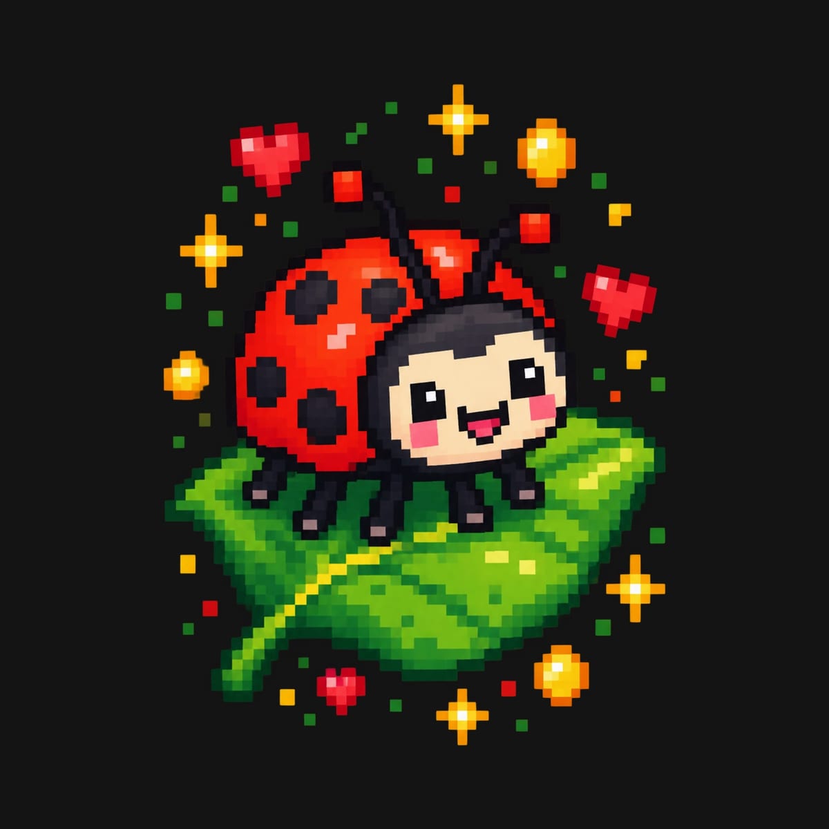 Koszulka z biedronką dla chłopca czarna pixel art dla dzieci, zdjęcie 2