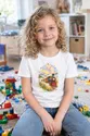Koszulka z lokomotywą dla dziewczynki biała akwarela, zdjęcie 3