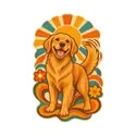 Koszulka z golden retrieverem dla dziewczynki biała klimat retro, zdjęcie 2