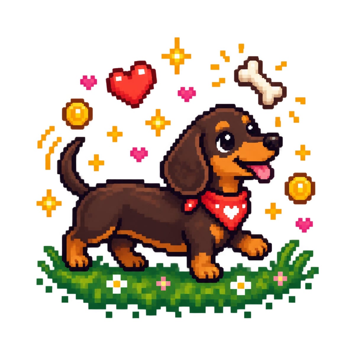 Koszulka dla chłopca z jamnikiem biała pixel art dla dzieci, zdjęcie 2