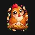 Koszulka z kurą dla chłopca czarna słodki kawaii, zdjęcie 2
