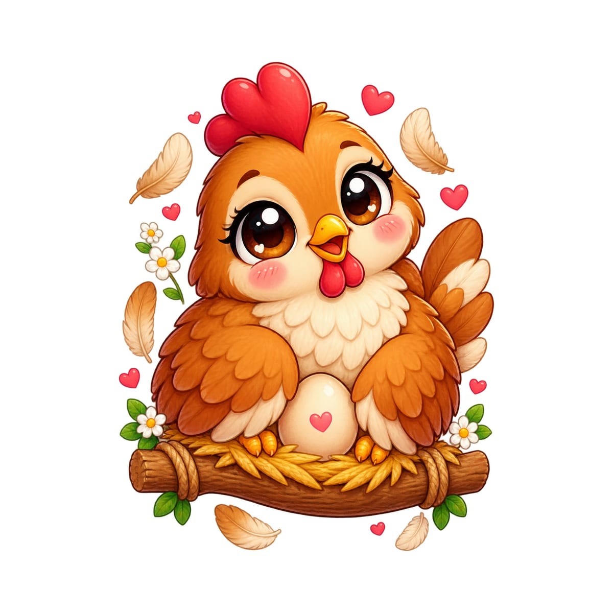 Koszulka z kurą dla dziewczynki biała słodki kawaii, zdjęcie 2