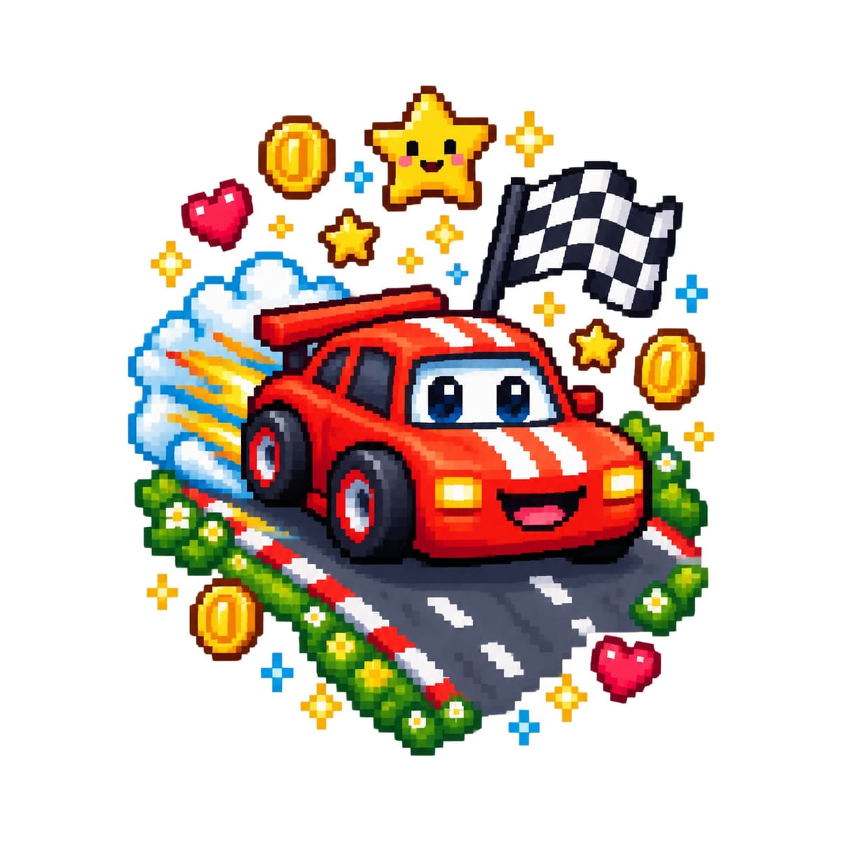 Koszulka z samochodzikiem dla chłopca biała pixel art, zdjęcie 2