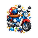 Koszulka z motorem dla dzieci dla dziewczynki biała efekt naklejki, zdjęcie 2