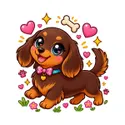 Koszulka z jamnikiem dla dziewczynki biała słodki styl kawaii, zdjęcie 2