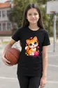 Koszulka z kotem dla dziewczynki czarna słodki kawaii, zdjęcie 7