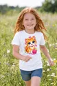 Koszulka z kotem dla dziewczynki biała słodki kawaii, zdjęcie 6